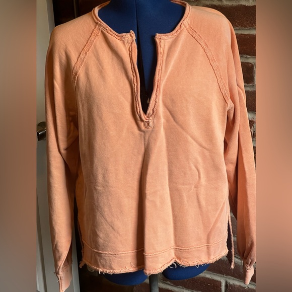 Pilcro Tops - Pilcro Peachy Orange Pullover
